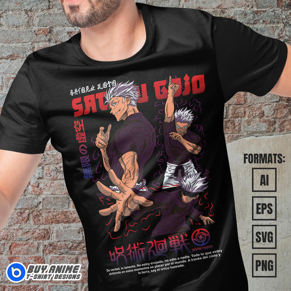 Premium Satoru Gojo Jujutsu Kaisen Anime Vector T-shirt Design Templat ...