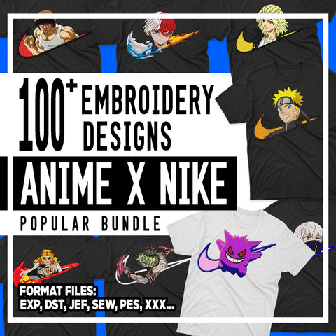 100+ Anime x Swoosh Embroidery Designs