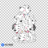 101 Dalmatians Watercolor Clipart PNG Hand Drawn Illustration