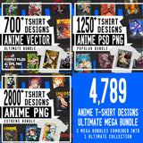 4789 Anime T-shirt Designs Ultimate Master Bundle Templates