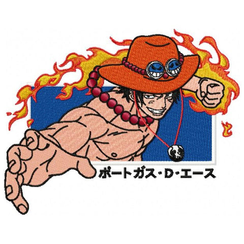 Ace One Piece Anime Embroidery Design Template