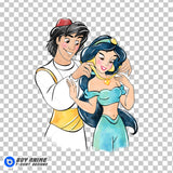Aladdin and Jasmine Watercolor Clipart PNG Hand Drawn Illustration #2