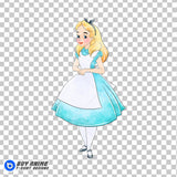 Alice in Wonderland Watercolor Clipart PNG Hand Drawn Illustration
