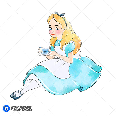 Alice in Wonderland Watercolor Clipart PNG Hand Drawn Illustration #2