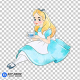 Alice in Wonderland Watercolor Clipart PNG Hand Drawn Illustration #2