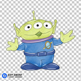 Alien Toy Story Watercolor Clipart PNG Hand Drawn Illustration