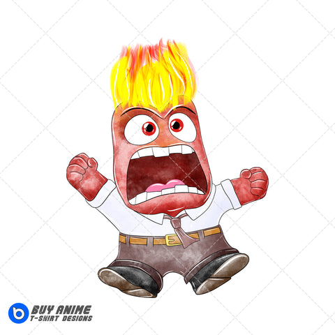 Anger Inside Out Watercolor Clipart PNG Hand Drawn Illustration