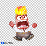 Anger Inside Out Watercolor Clipart PNG Hand Drawn Illustration
