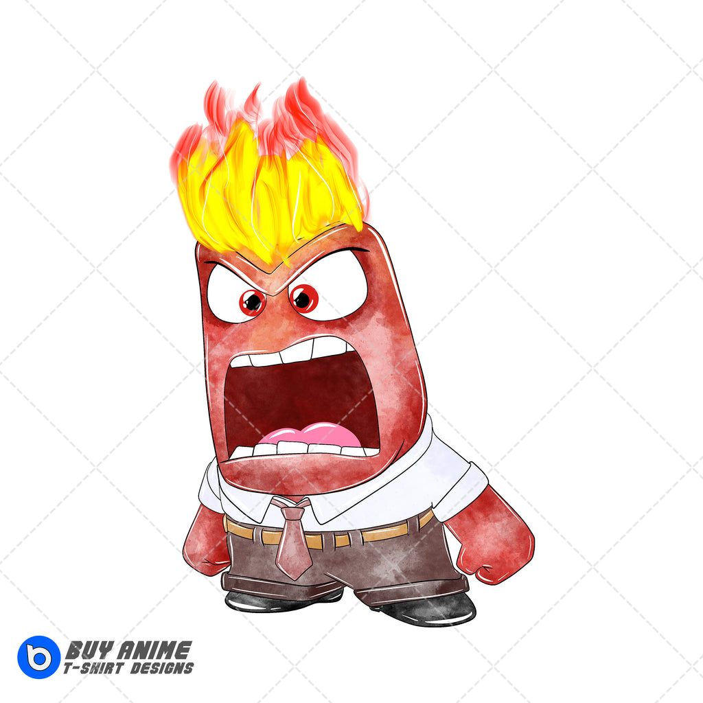 Anger Inside Out Watercolor Clipart PNG Hand Drawn Illustration #2