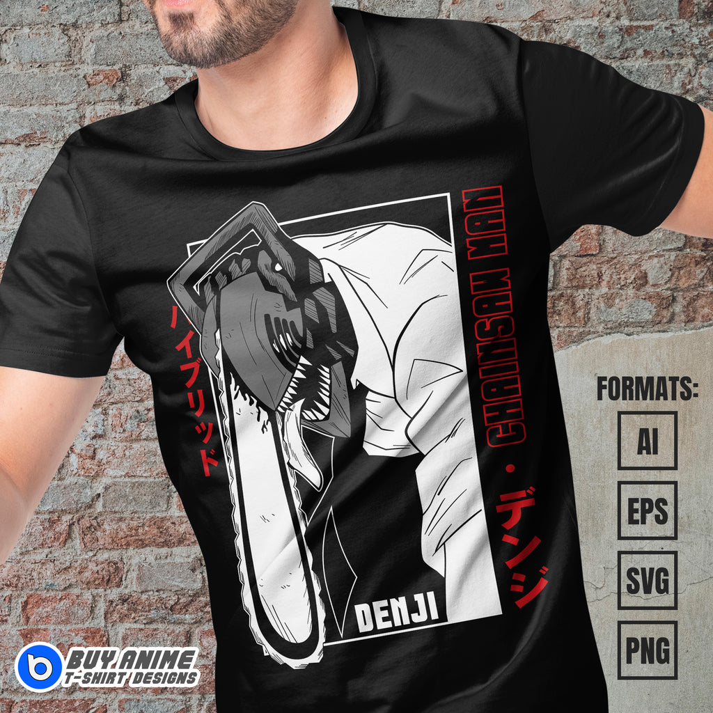 Chainsaw Man Anime Vector T-shirt Design Template #5