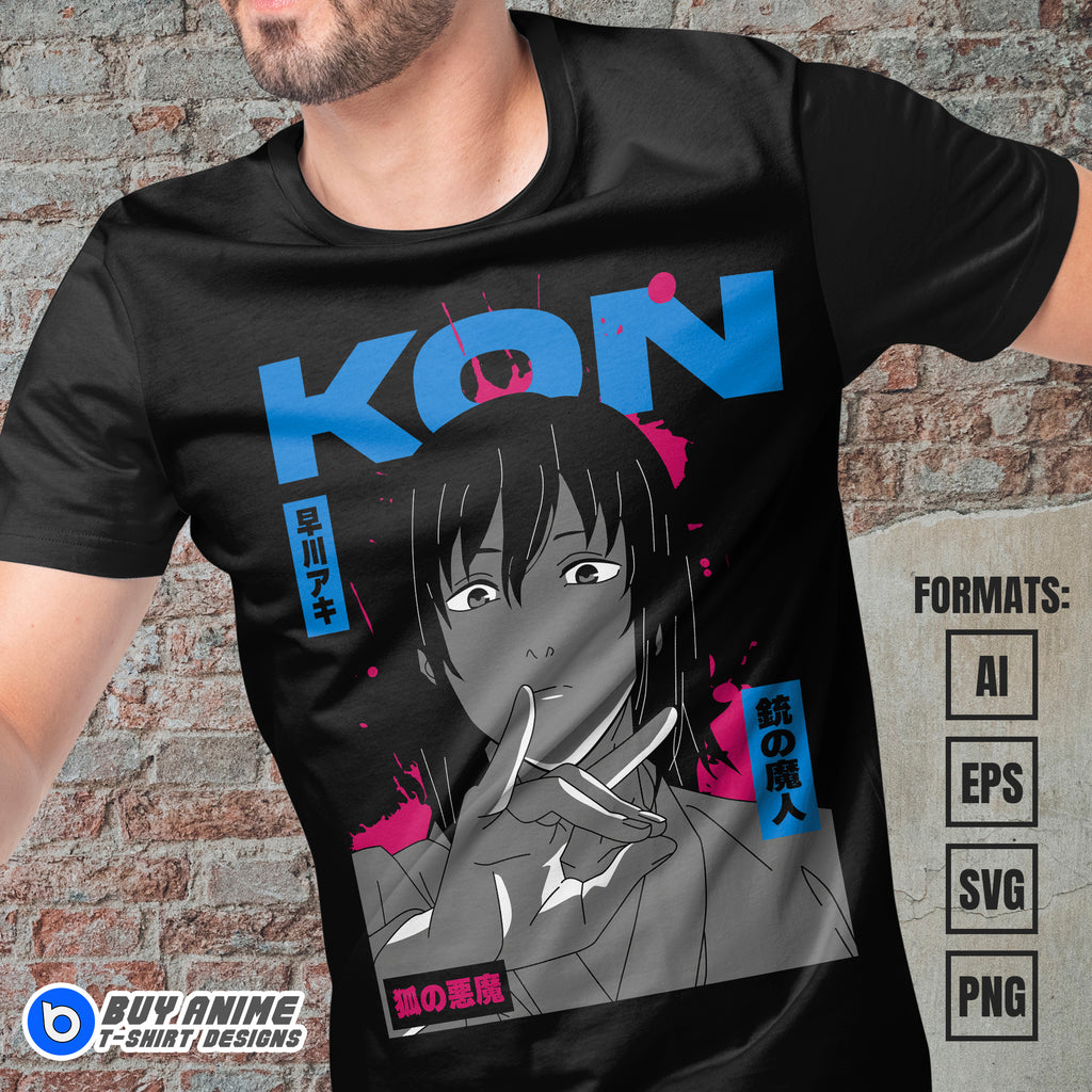  Aki Chainsaw Man Anime Vector T-shirt Design Template #5