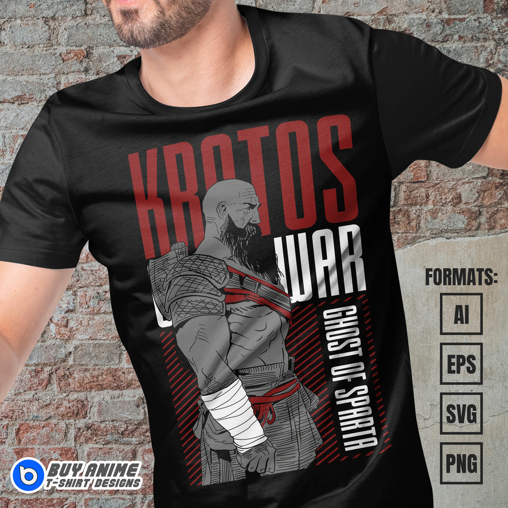 Kratos God Of War Vector T-shirt Design Template