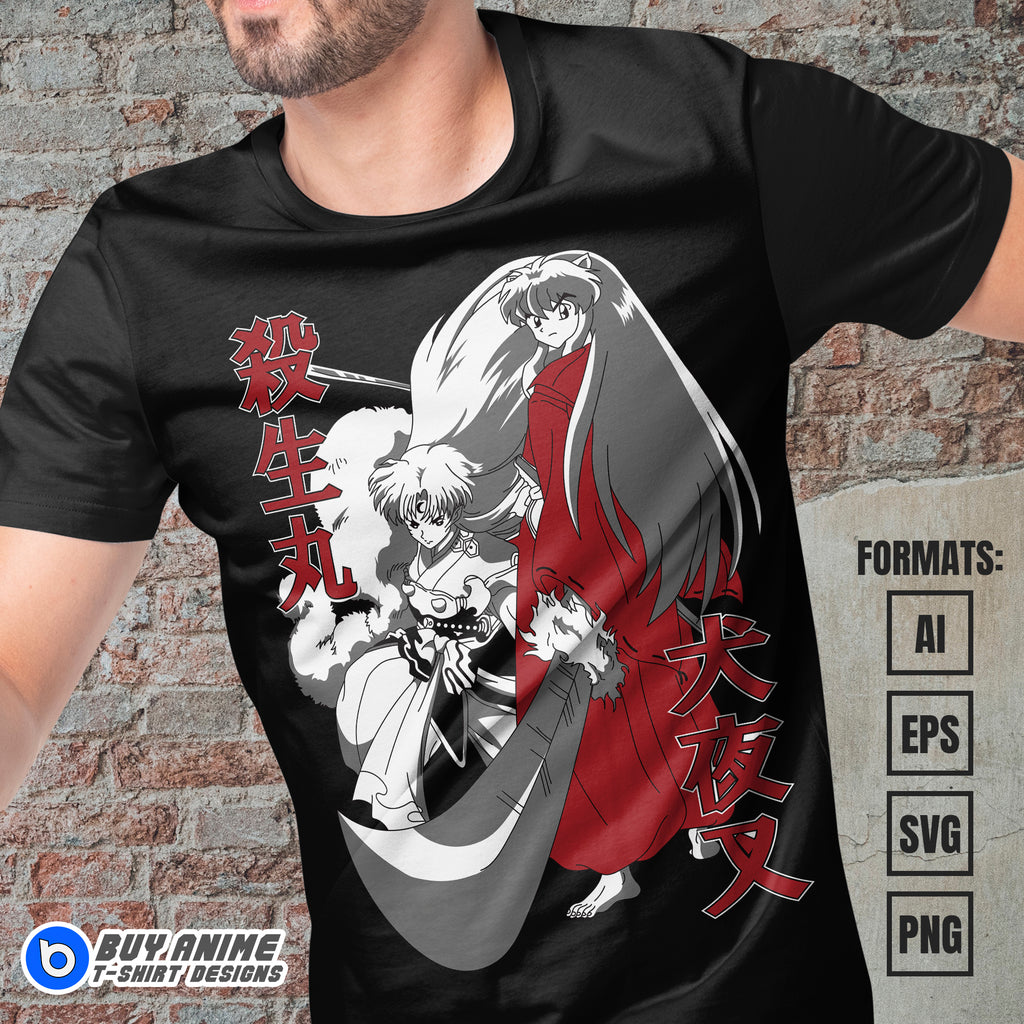 Inuyasha Anime Vector T-shirt Design Template
