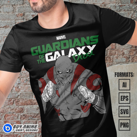 Drax Guardians Of The Galaxy Vector T-shirt Design Template