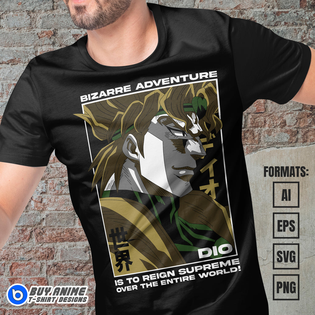 Dio Jojo's Bizarre Adventure Vector T-shirt Design Template