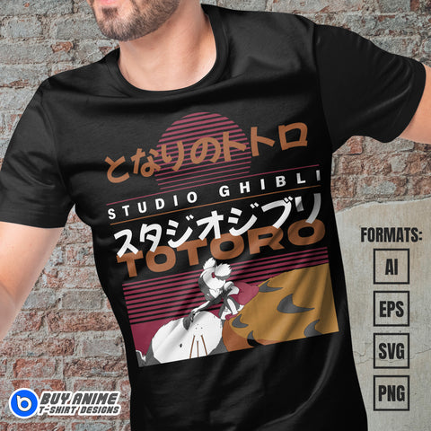 Studio Ghibli Anime Vector T-shirt Design Template #3