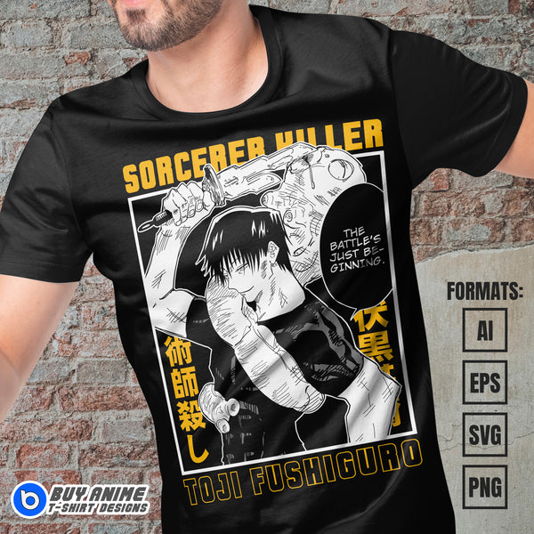 Toji Jujutsu Kaisen Vector T-shirt Design Template #2 ...