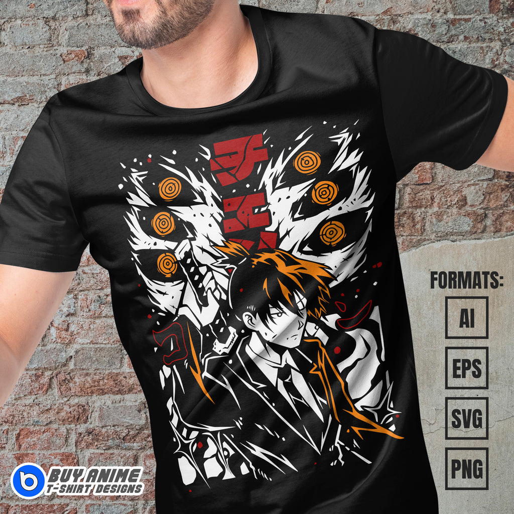 Aki Chainsaw Man Anime Vector T-shirt Design Template #4