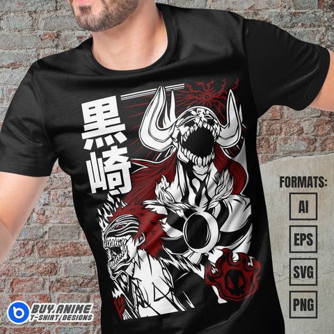 Ichigo Bleach Anime Vector T-shirt Design Template