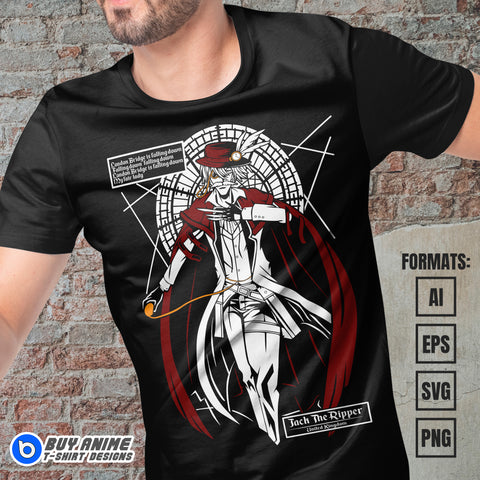 Jack The Ripper Anime Vector T-shirt Design Template