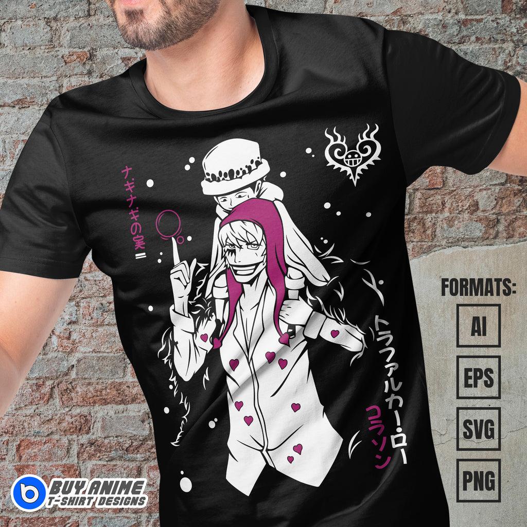 Trafalgar Law One Piece Anime Vector T-shirt Design Template #2