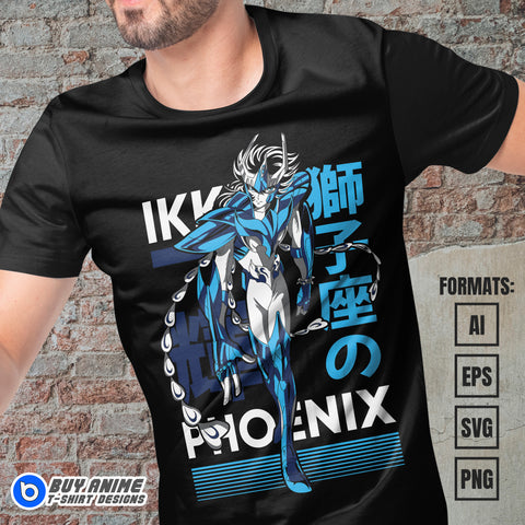 Phoenix Ikki Saint Seiya Anime Vector T-shirt Design Template
