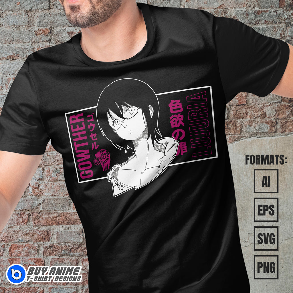 The Seven Deadly Sins Anime Vector T-shirt Design Template #2