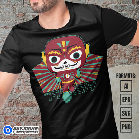 Flash Funko Halloween Vector T-shirt Design Template