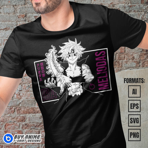 The Seven Deadly Sins Anime Vector T-shirt Design Template #3