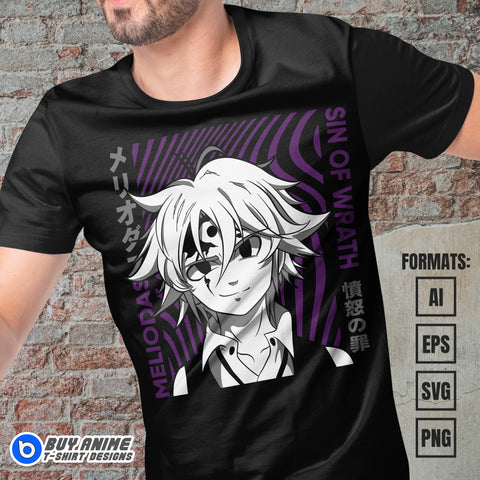 The Seven Deadly Sins Anime Vector T-shirt Design Template #4