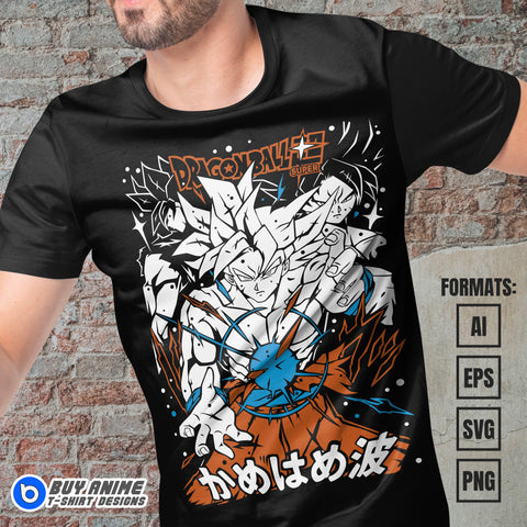 Goku Ultra Instinct Dragon Ball Anime Vector T-shirt Design Template #2