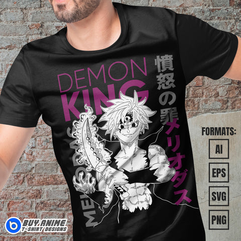 The Seven Deadly Sins Anime Vector T-shirt Design Template #5