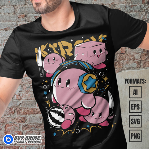 Kirby Anime Vector T-shirt Design Template