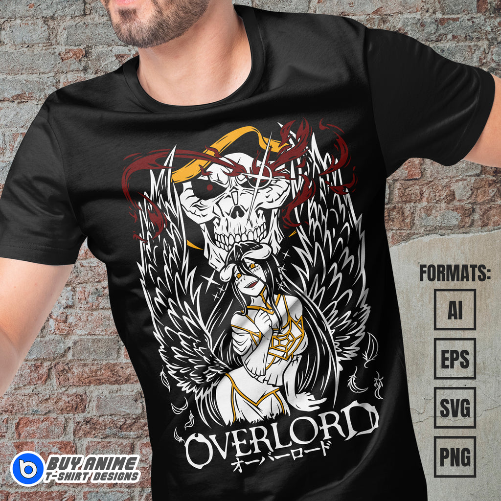 Albedo Overlord Anime Vector T-shirt Design Template