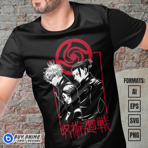 Jujutsu Kaisen Anime Vector T-shirt Design Template #2