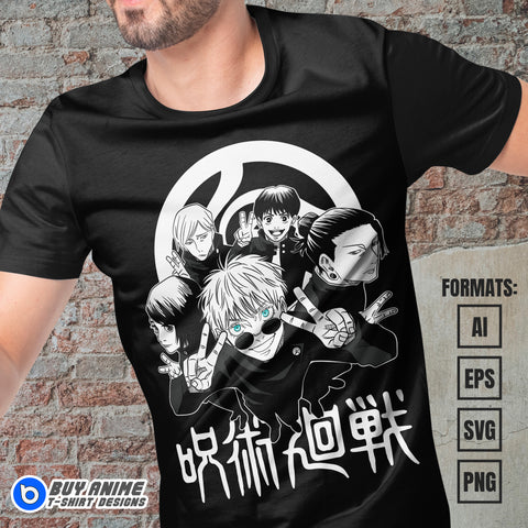 Jujutsu Kaisen Anime Vector T-shirt Design Template #3