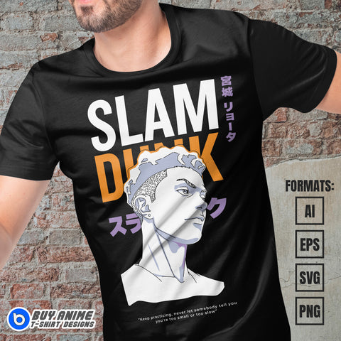 Ryota Miyagi Slam Dunk Anime Vector T-shirt Design Template