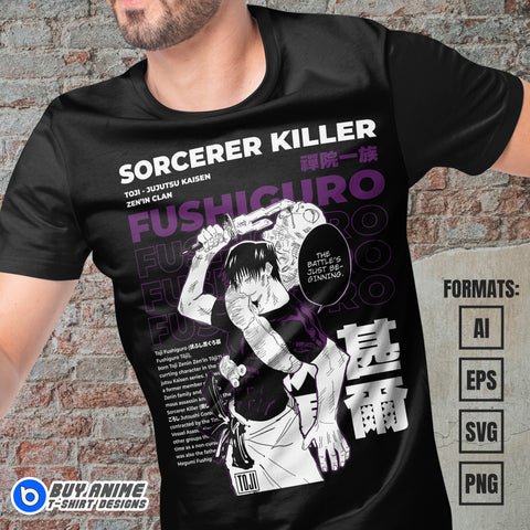 Toji Jujutsu Kaisen Vector T-shirt Design Template #3
