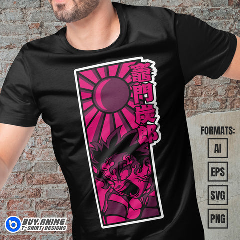 Tanjiro Kamado Demon Slayer Anime Vector T-shirt Design Template #2