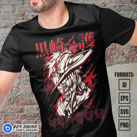 Ichigo Bleach Anime Vector T-shirt Design Template #3
