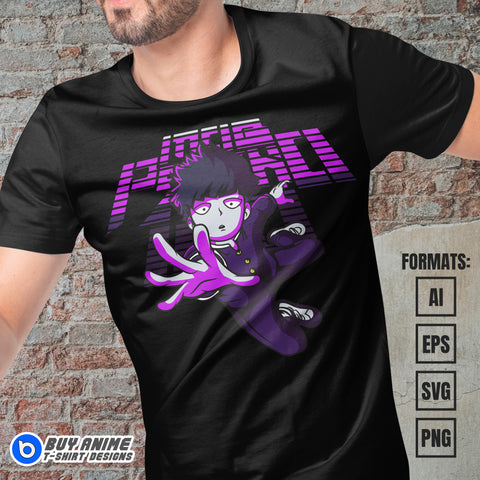 Mob Psycho Anime Vector T-shirt Design Template #4