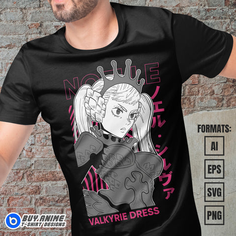 Noelle Black Clover Anime Vector T-shirt Design Template
