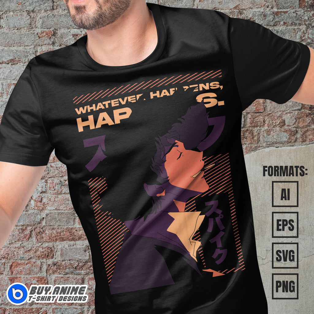 Cowboy Bepop Anime Vector T-shirt Design Template #5