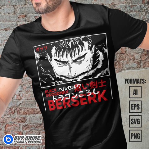 Berserk Anime Vector T-shirt Design Template