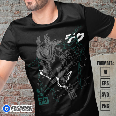 Deku Vigilante My Hero Academia Anime Vector T-shirt Design Template #2