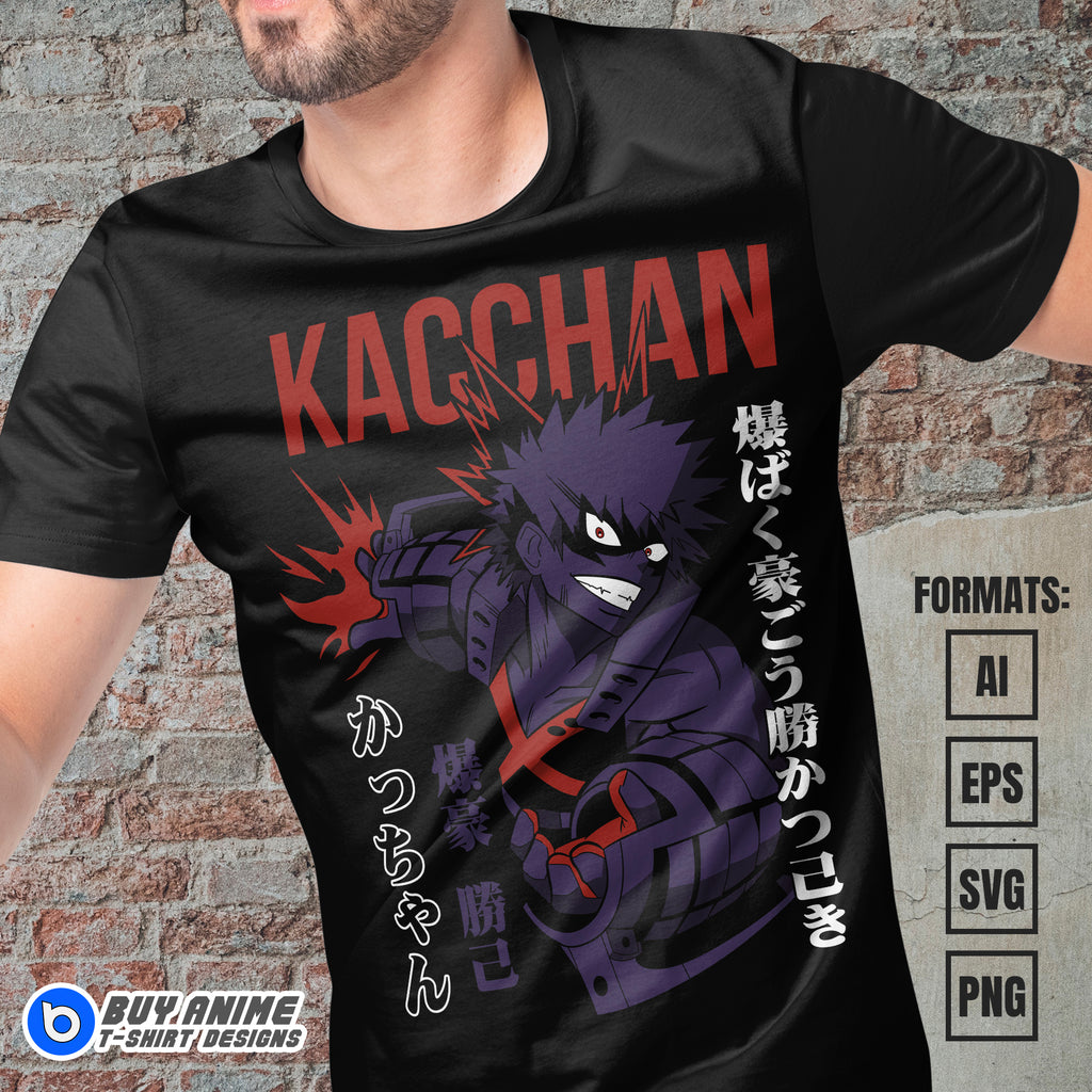 Katsuki Bakugo My Hero Academia Anime Vector T-shirt Design Template #4