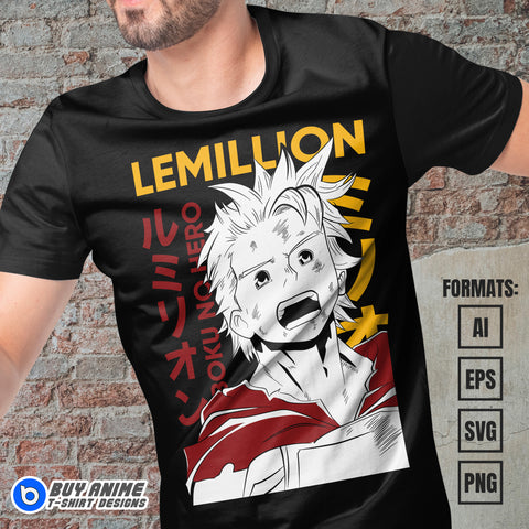 Lemillion My Hero Academia Anime Vector T-shirt Design Template