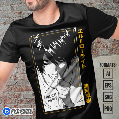 Death Note Anime Vector T-shirt Design Template