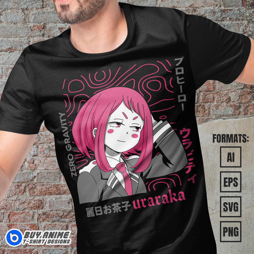 Ochaco Uraraka My Hero Academia Anime Vector T-shirt Design Template