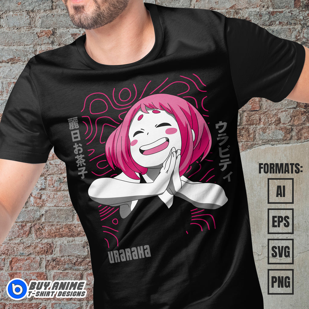 Ochaco Uraraka My Hero Academia Anime Vector T-shirt Design Template #2